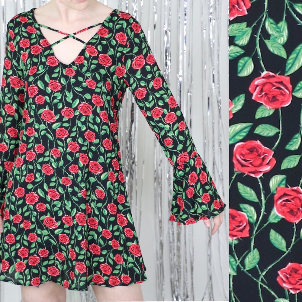 NWT Disney Snow White Bell Sleeve Mini Dress